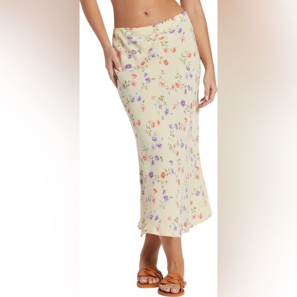 NEW Billabong Summer Side Collection Kismet Floral Midi Skirt L